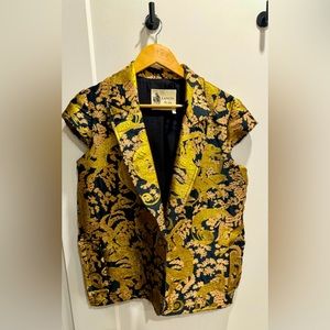 Lanvin Golden Monkey Brocade Short Sleeved Blazer / Vest - very unique find!